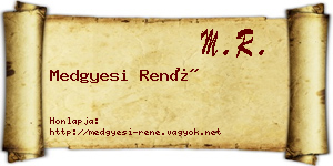 Medgyesi René névjegykártya